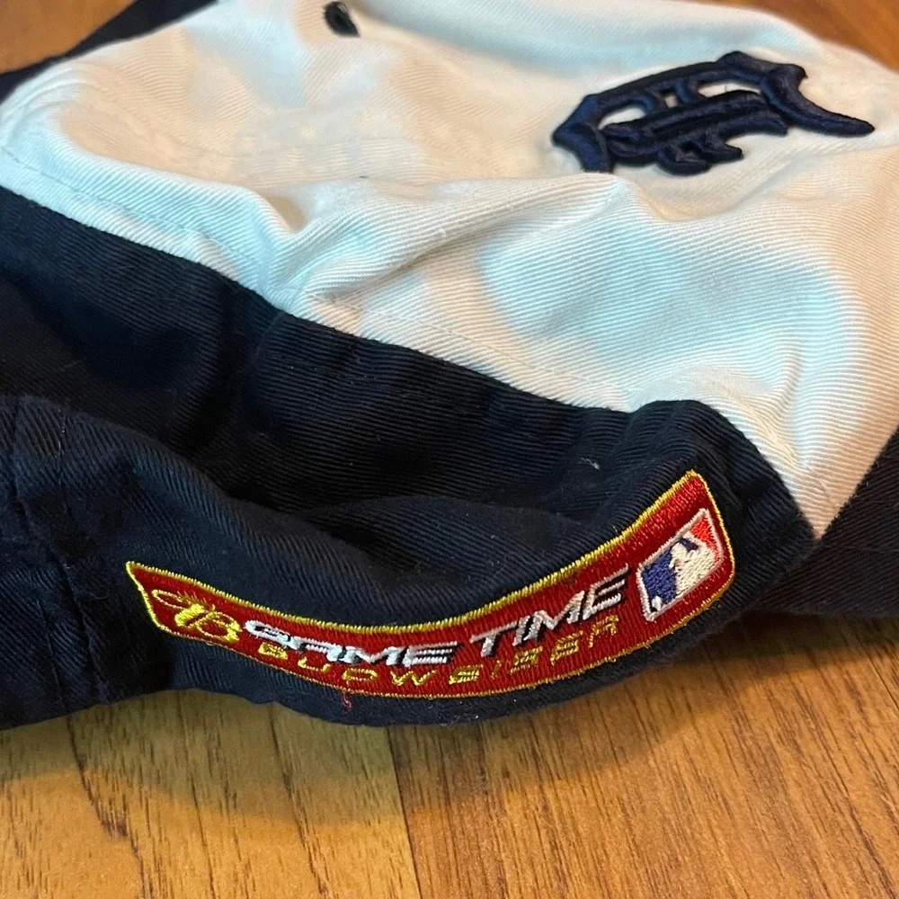 Detroit Tigers Hat MLB Budweiser Game Time Navy White Adjustable Baseball Cap OS